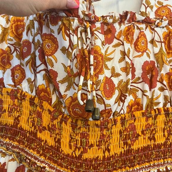 Saints + Secrets - SUMMER IN PARIS PUFF SLEEVE OPEN BACK DRESS FLORAL PRINT - Picture 8 of 9